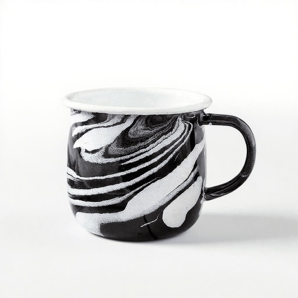 Enamelware.TOP | Enamel Bellied Mug Black Ink